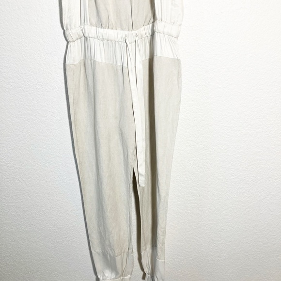 🔥 SALE🔥 Young Broke & Fabulous sea salt tan linen blend Diego jumpsuit Sm - Picture 8 of 14